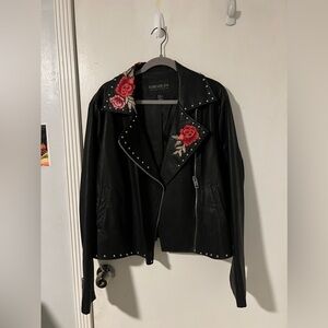 Rose Faux Leather Jack